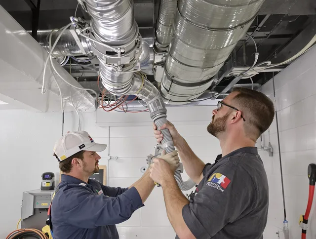 Uxbridge Air Duct Cleaning technician performing thorough AC duct cleaning in Uxbridge